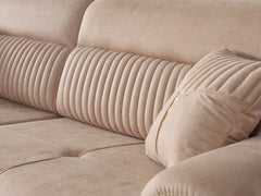 Beta Beige Convertible Loveseat - Ornate Home