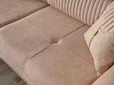 Beta Beige Convertible Loveseat - Ornate Home