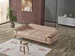 Beta Beige Convertible Sofa - Ornate Home