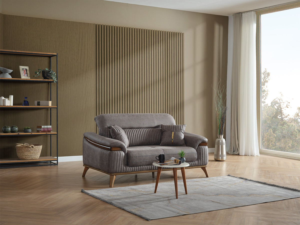 Beta Fume Convertible Loveseat - Ornate Home