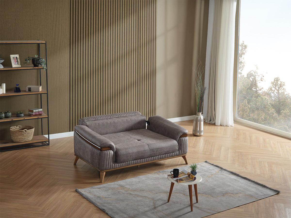 Beta Fume Convertible Loveseat - Ornate Home