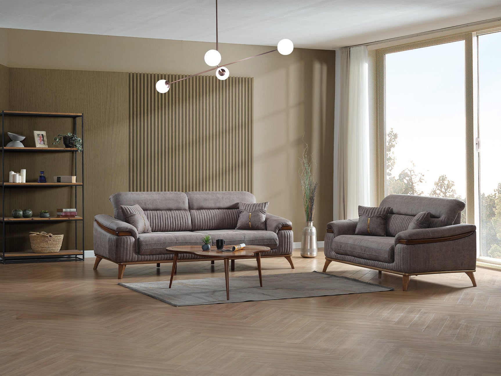 Beta Fume 3-pieces (Sofa & Loveseat & Chair) Living Room Set
