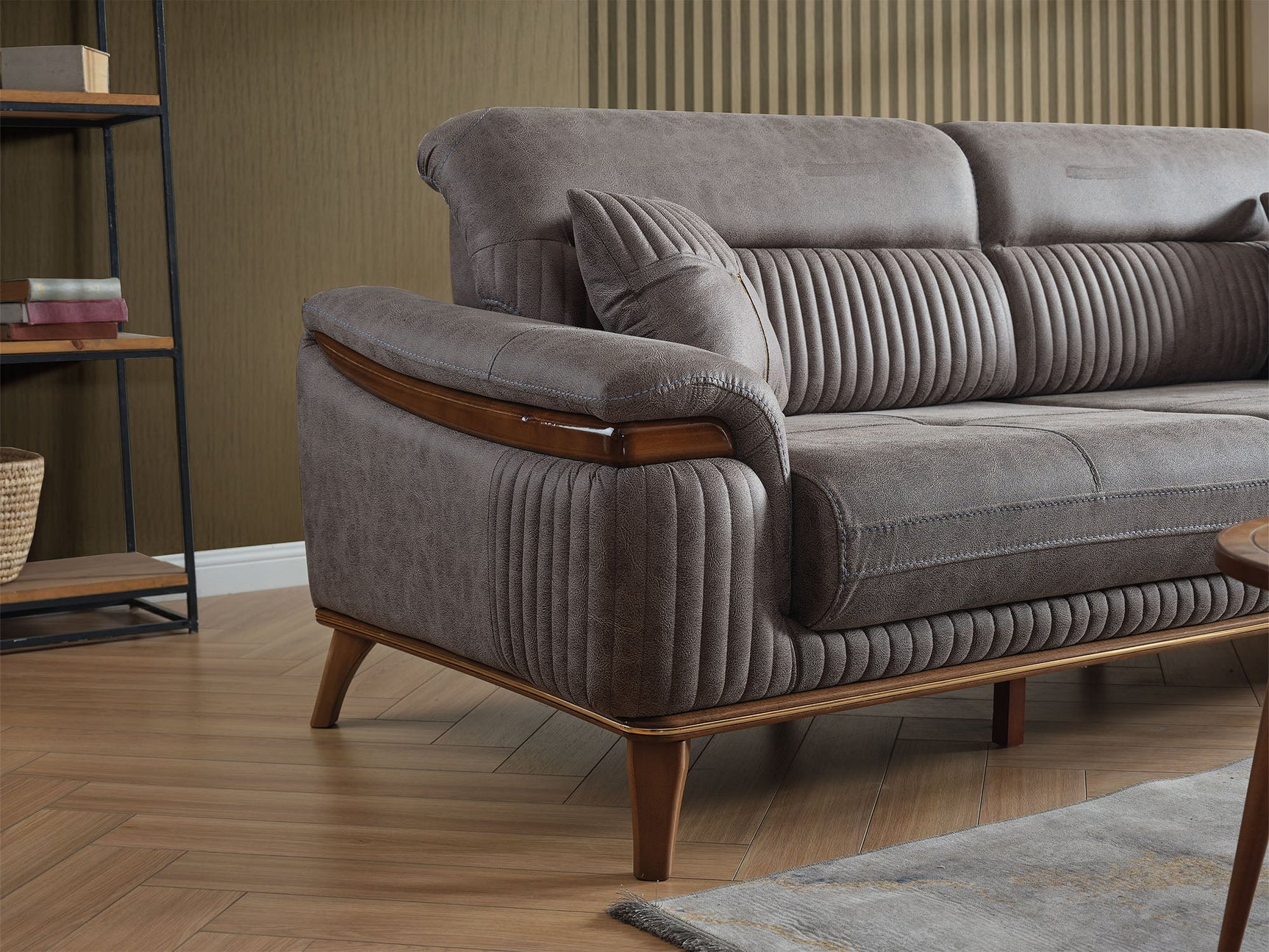 Beta Fume Convertible Sofa