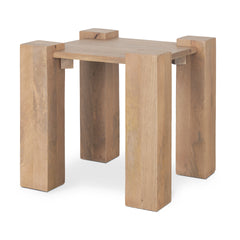 Beth Light Brown Wood Square Accent Table - Ornate Home