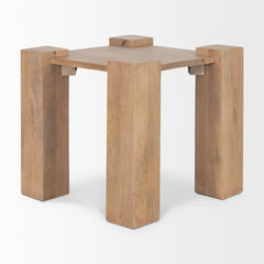 Beth Light Brown Wood Square Accent Table - Ornate Home