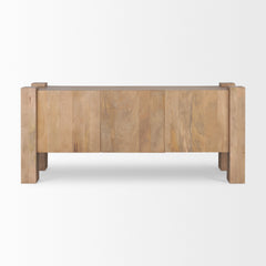 Beth Light Brown Wood with 3 Doors Sideboard - Ornate Home