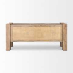 Beth Light Brown Wood with 3 Doors Sideboard - Ornate Home