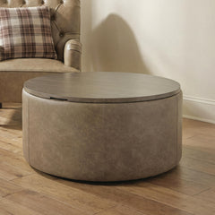 Bethanstone Warm Brown Storage Ottoman - Ornate Home