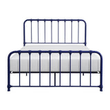 Bethany Blue Full Metal Platform Bed - Ornate Home