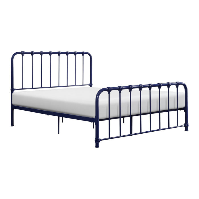 Bethany Blue Full Metal Platform Bed - Ornate Home