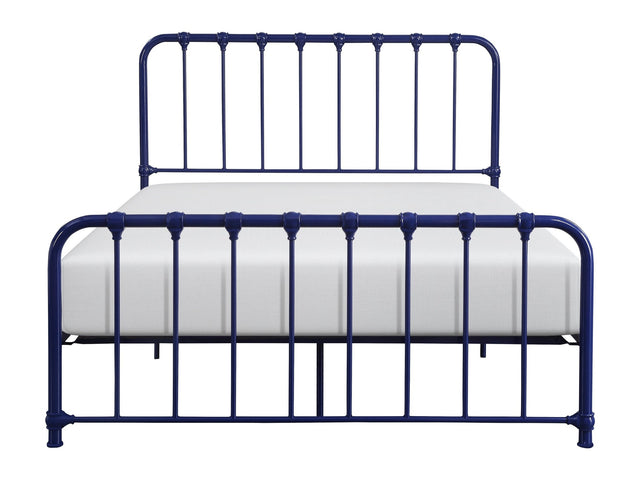 Bethany Blue Queen Metal Platform Bed - Ornate Home