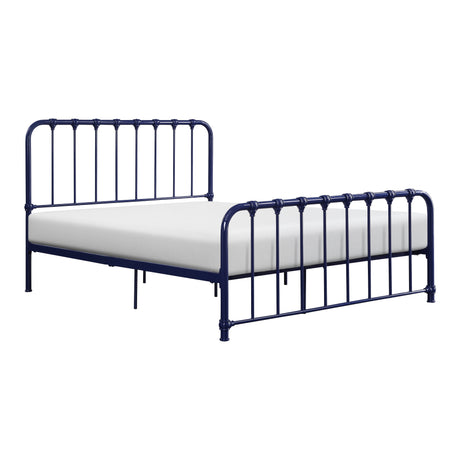 Bethany Blue Queen Metal Platform Bed - Ornate Home