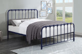 Bethany Blue Queen Metal Platform Bed - Ornate Home