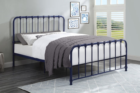 Bethany Blue Queen Metal Platform Bed - Ornate Home
