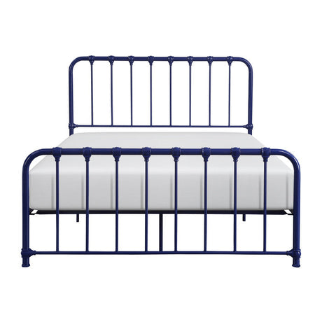 Bethany Blue Queen Metal Platform Bed - Ornate Home