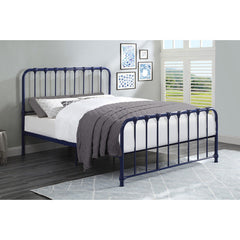 Bethany Blue Queen Metal Platform Bed - Ornate Home