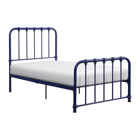 Bethany Blue Twin Metal Platform Bed - Ornate Home