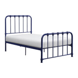 Bethany Blue Twin Metal Platform Bed - Ornate Home