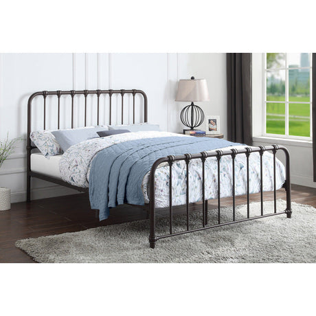 Bethany Dark Bronze Queen Metal Platform Bed - Ornate Home