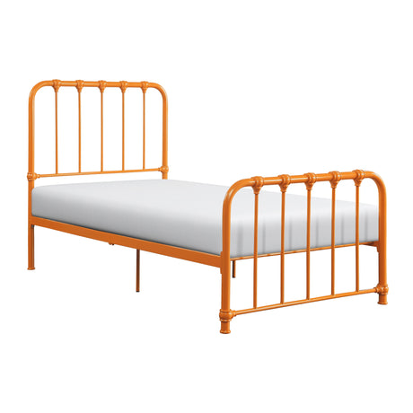 Bethany Orange Twin Metal Platform Bed - Ornate Home