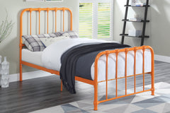 Bethany Orange Twin Metal Platform Bed - Ornate Home