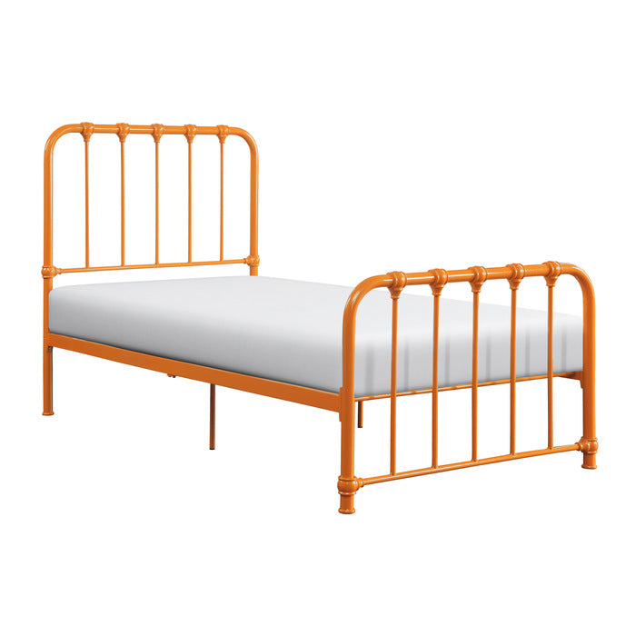 Bethany Orange Twin Metal Platform Bed - Ornate Home