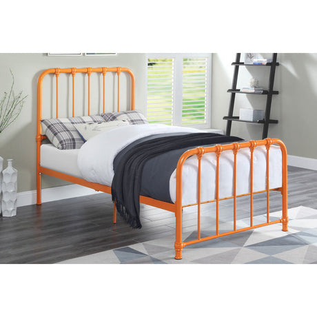 Bethany Orange Twin Metal Platform Bed - Ornate Home