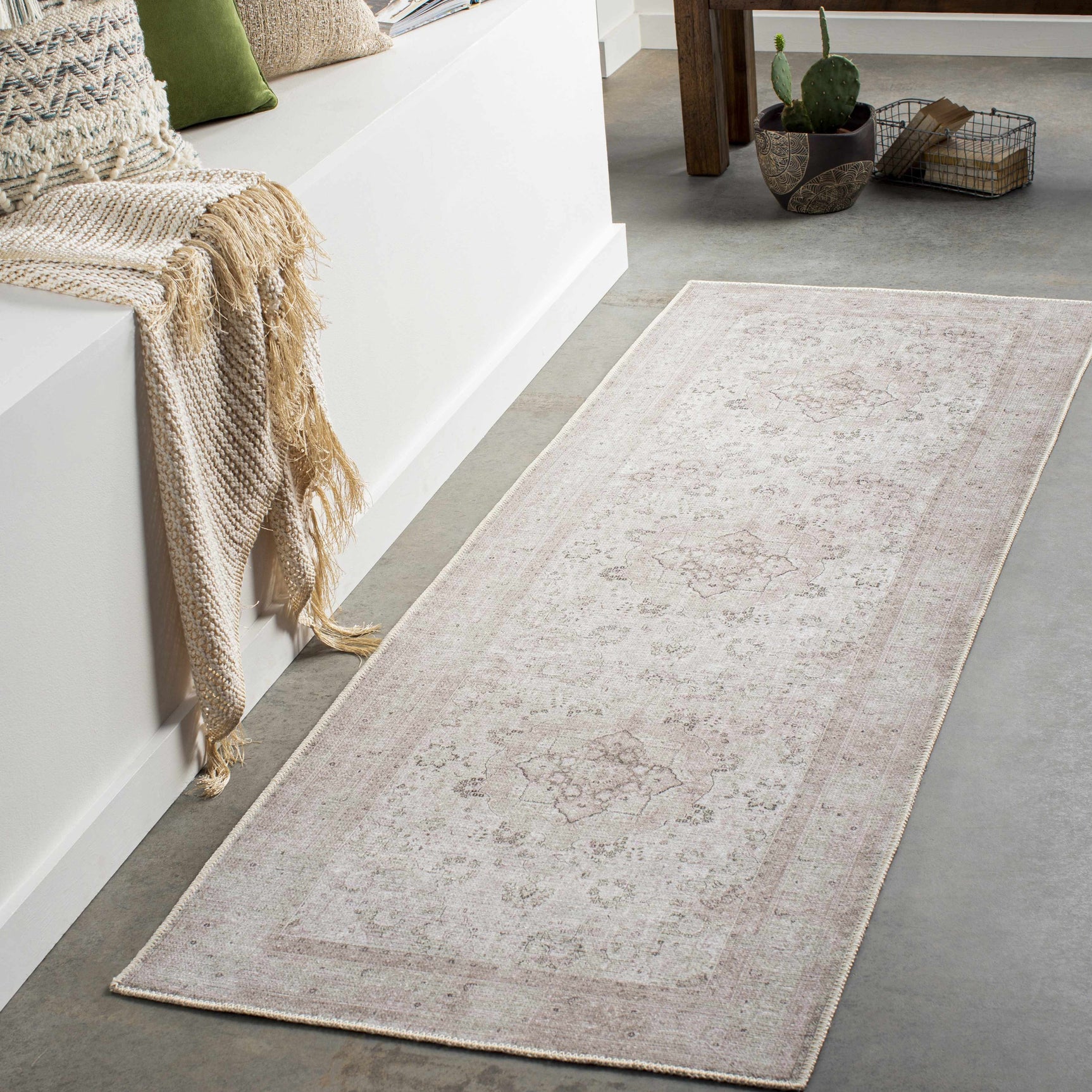 Bethany Vintage Flat Pile Washable Rug - Ornate Home