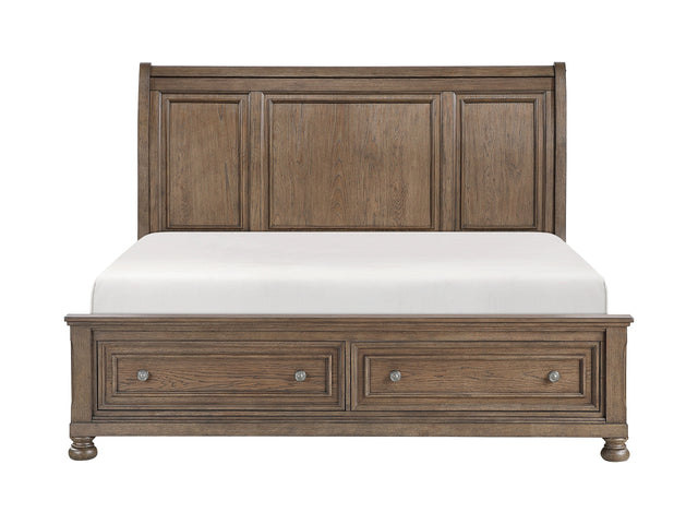 Bethel Antique Brown Eastern King Platform Bed - Ornate Home