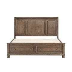 Bethel Brown Queen Platform Bed With Footboard Storage - Ornate Home