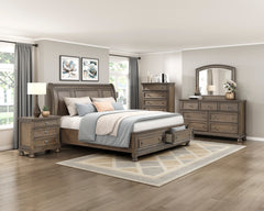 Bethel Brown Queen Platform Bed With Footboard Storage - Ornate Home