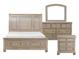 Bethel Wire Brushed Gray 4-piece Queen Bedroom Set - Ornate Home