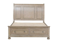 Bethel Wire Brushed Gray California King Platform Bed - Ornate Home