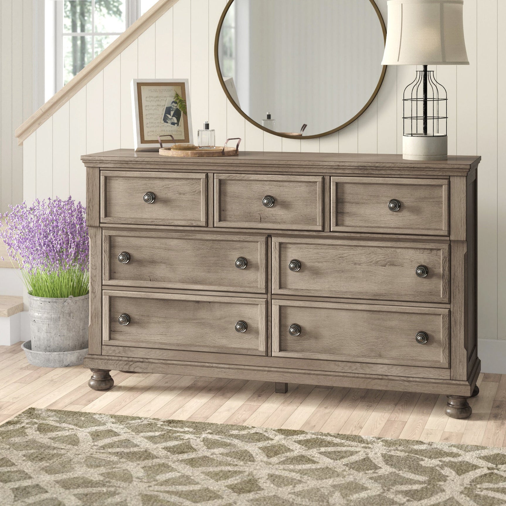 Bethel Wire Brushed Gray Dresser - Ornate Home