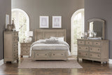 Bethel Wire Brushed Gray Eastern King Platform Bed - Ornate Home