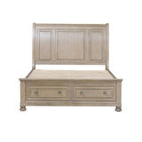 Bethel Wire Brushed Gray Eastern King Platform Bed - Ornate Home