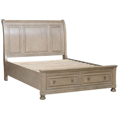 Bethel Wire Brushed Gray Eastern King Platform Bed - Ornate Home