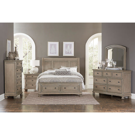 Bethel Wire Brushed Gray Eastern King Platform Bed - Ornate Home
