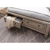Bethel Wire Brushed Gray Eastern King Platform Bed - Ornate Home