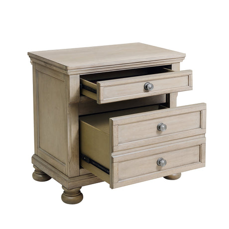 Bethel Wire Brushed Gray Nightstand - Ornate Home