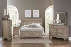 Bethel Wire Brushed Gray Nightstand - Ornate Home