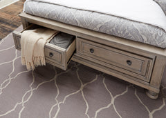 Bethel Wire Brushed Gray Queen Platform Bed - Ornate Home