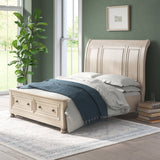 Bethel Wire Brushed Gray Queen Platform Bed - Ornate Home