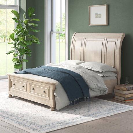 Bethel Wire Brushed Gray Queen Platform Bed - Ornate Home