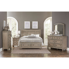 Bethel Wire Brushed Gray Queen Platform Bed - Ornate Home
