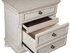 Bethel Wire-Brushed White 4-piece Queen Bedroom Set - Ornate Home