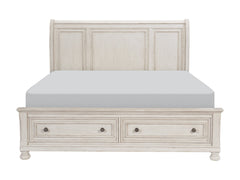 Bethel Wire-Brushed White California King Platform Bed - Ornate Home