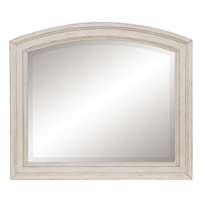 Bethel Wire Brushed White Mirror - Ornate Home
