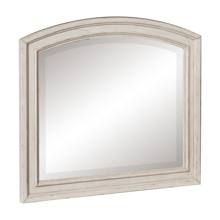Bethel Wire Brushed White Mirror - Ornate Home