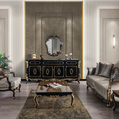 Betria Gold & Black Console Table - Ornate Home
